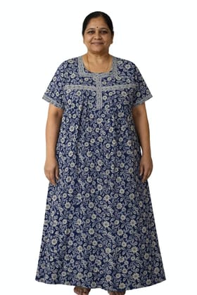 Ankle length cotton nighty for women
