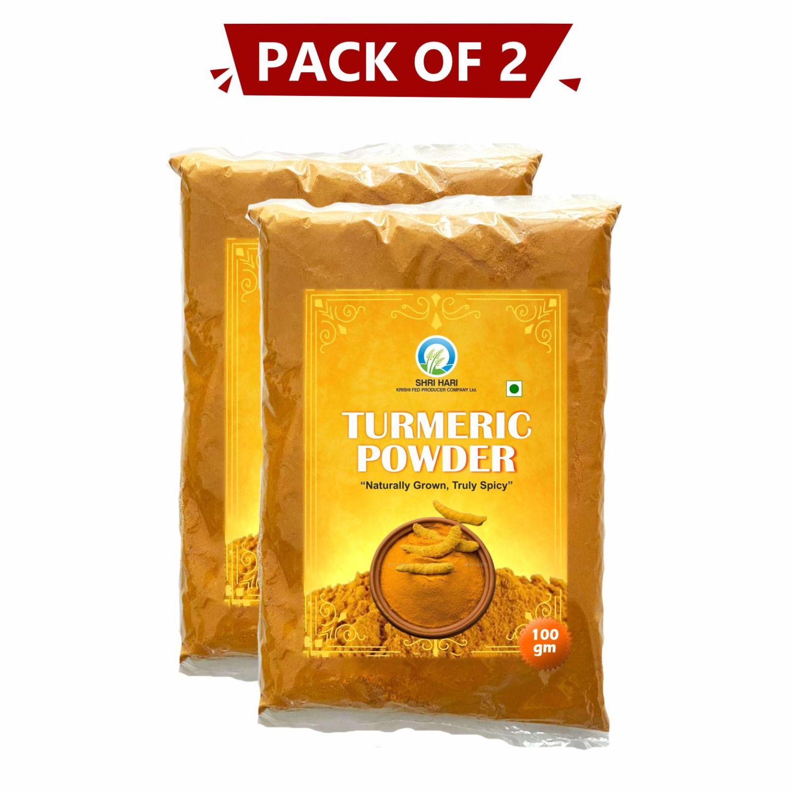Turmeric Powder 100 gm Pack of 2 By Shri Hari Krishi Fed Producer Company