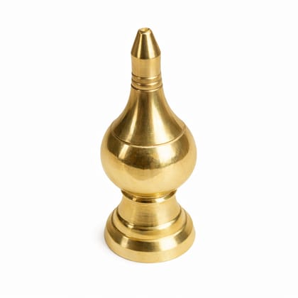 Brass Temple Top Kalash – Small (4 cm × 10 cm) – Gopuram Kalasam – Thazhikakkudam – Pure Brass Temple Kalash – 4 Inch – Chhotee Dibiya