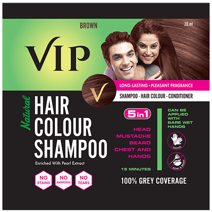 Vip Hair Colour Shampoo, 20 Ml Brown