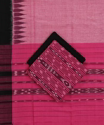 Pink Sambalpuri Handwoven Double Ikat Suit SFCSUT2307a