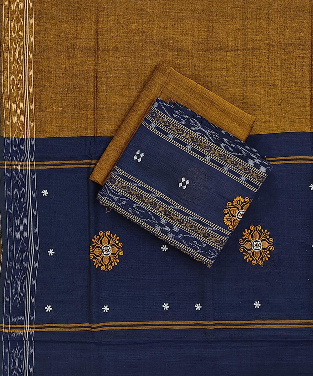 Blue Sambalpuri Handwoven Double Ikat Suit SFCSUT2316