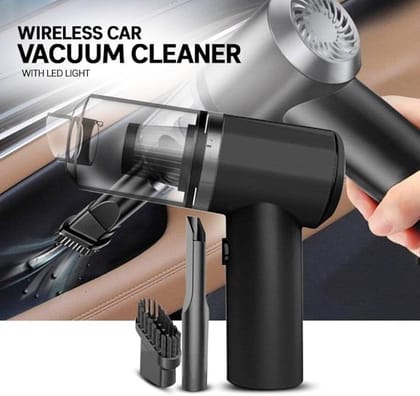 2-in-1 Car Vacuum Cleaner - 120W High-Power Handheld Wireless With Dust Collection/Lighting, Home and Car Dual-Use, Portable USB Rechargeable, Black