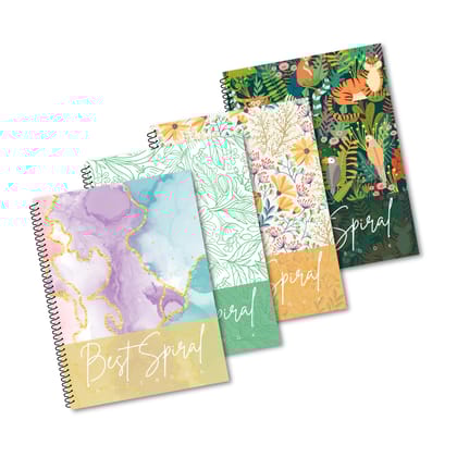 Best Spiral | 200 Pages | Single Line | Spiral Notebook | 18cm x 24cm | Pack of 4