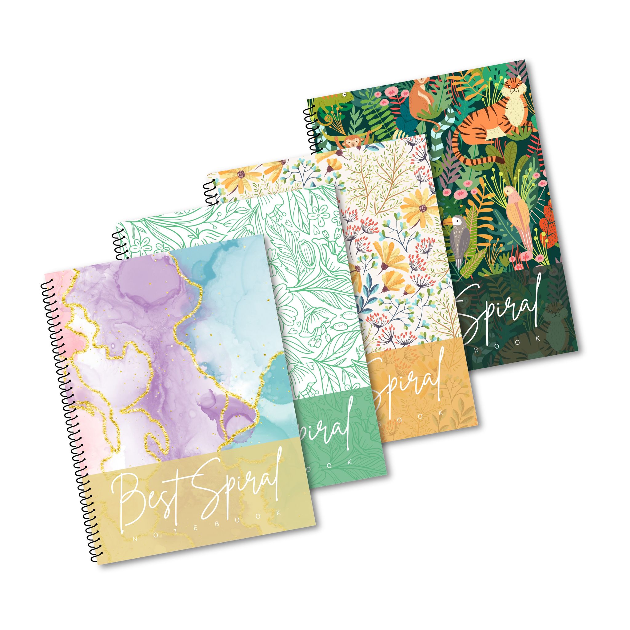 Best Spiral | 200 Pages | Single Line | Spiral Notebook | 18cm x 24cm | Pack of 4