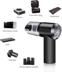 2-in-1 Car Vacuum Cleaner - 120W High-Power Handheld Wireless With Dust Collection/Lighting, Home and Car Dual-Use, Portable USB Rechargeable, Black