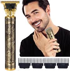 Professional Cordless Hair Trimmer for Men - Zero Gapped Clipper, USB Charging, Electric Beard Trimmer, Wireless Rechargeable Personal Grooming Liner, Gold