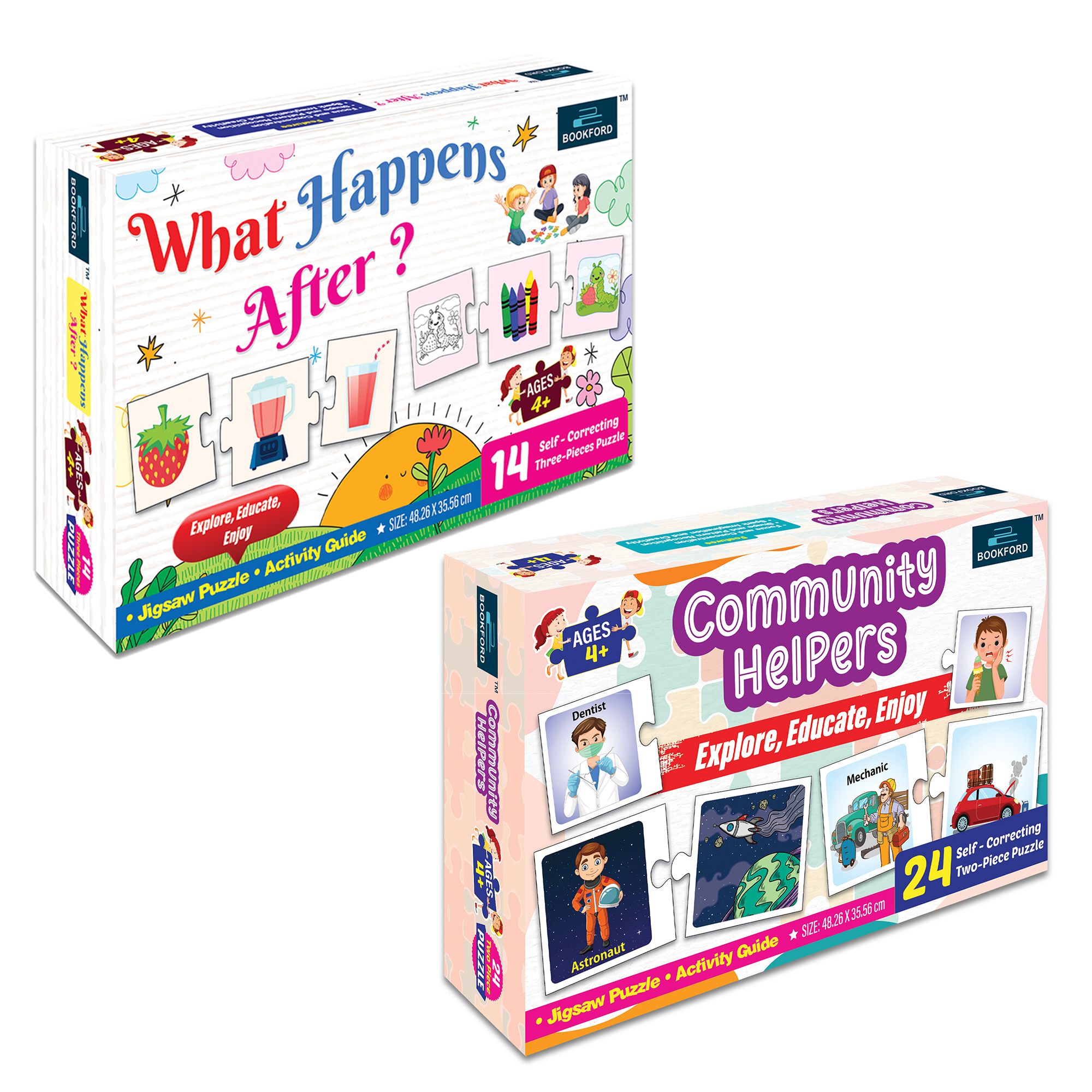 Community Helpers & What Happens After – Teach Cause & Effect With This Engaging Puzzle Set That Shows How Different Professions Impact the World Around Us! | Set of 2