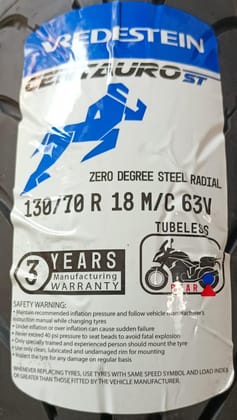 Vredestein Centauro ST Motorcycle Tyre 130/70R18 63V- Superior Grip & Performance