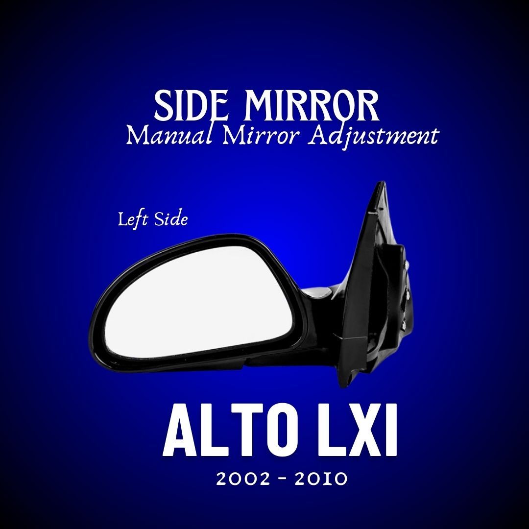 RMC Car side mirror suitable for Maruti Suzuki Alto LXI (2000-2012) without lever | Manual | (Black) LEFT SIDE (PASSENGER SIDE)