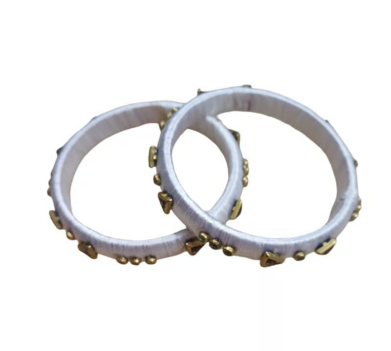 Silk Thread Bangles (White) - Bangles & Bracelets | Buy online on ZillyBuy