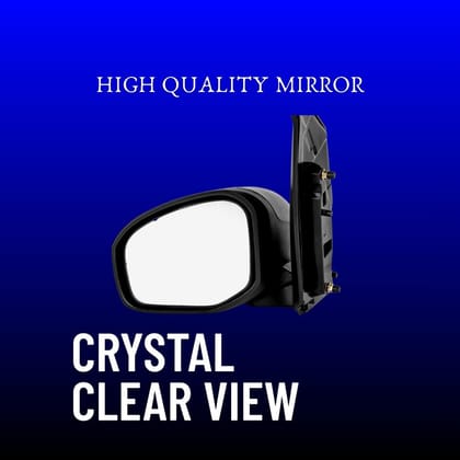 RMC Car Side Mirrors Suitable For Honda Amaze/Mobilio/Brio (2011-2018) | Without lever | Manually Operated | (Black) LEFT SIDE (PASSENGER SIDE)