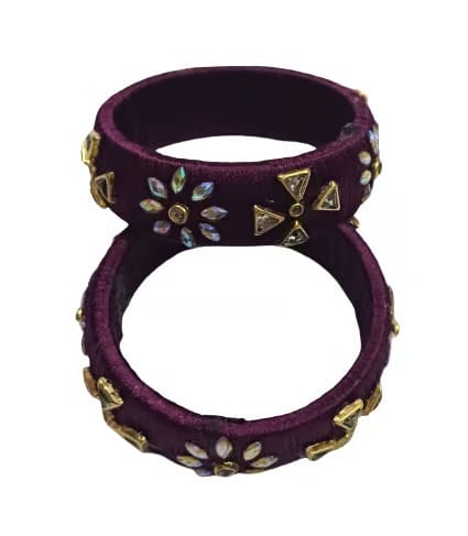Silk Thread Bangles (Maroon) - Bangles & Bracelets | Buy online on ZillyBuy