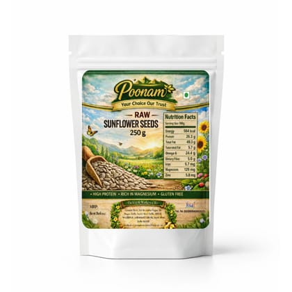 Sunflower Seeds Raw Natural, Fresh & Crunchy | Rich in Vitamin E | 250g Pack 