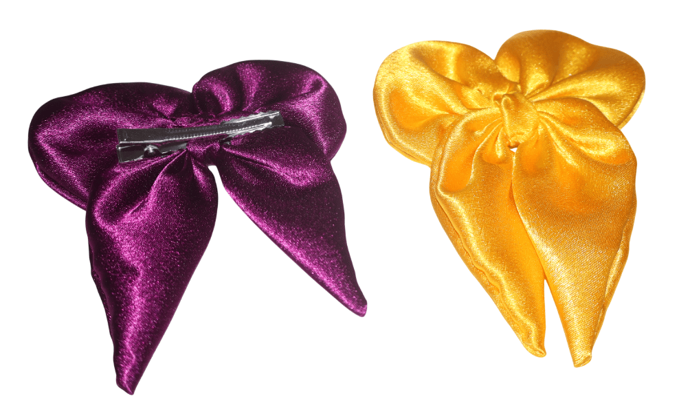 Satin Scrunchies Set - Purple & Yellow Hair Ties
