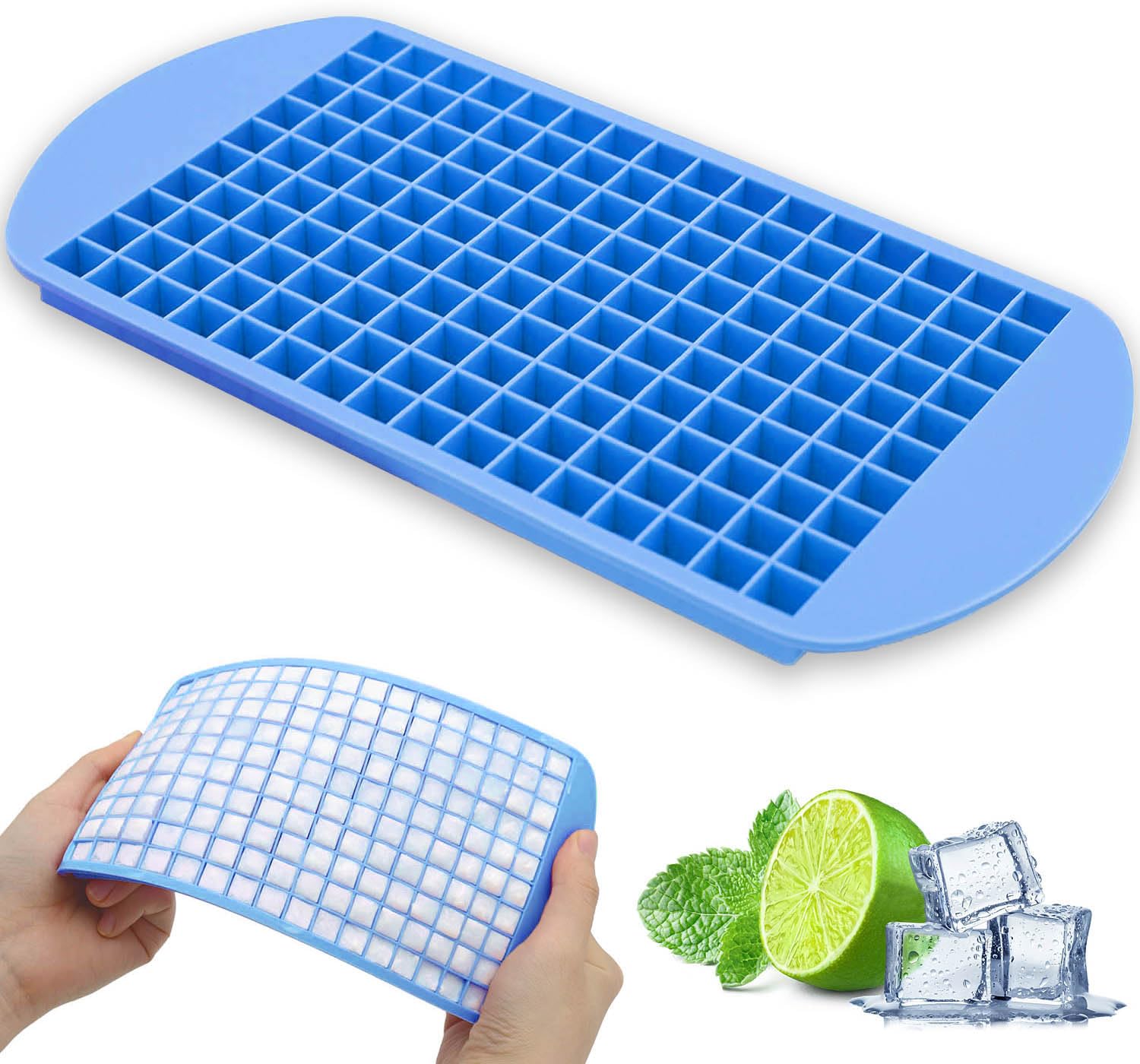 Silicone Mini Ice Cube Trays, 160 Small Crushed Ice Molds for Whiskey
