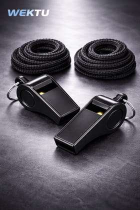 WEKTU Pack of 2 Professional Sports Whistles – Durable, Loud & Lightweight with Neck Lanyard