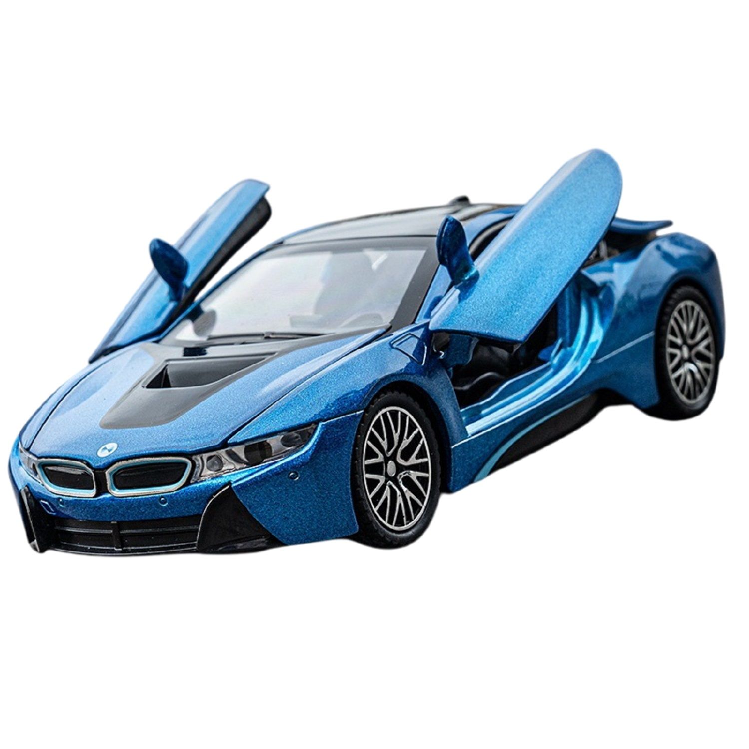 KTRS Enterprise 1:32 Scale Big BW I8 Toy Metal Model Simulation Sports Model Pull Back Diecast with Openable Door and Sound Light
