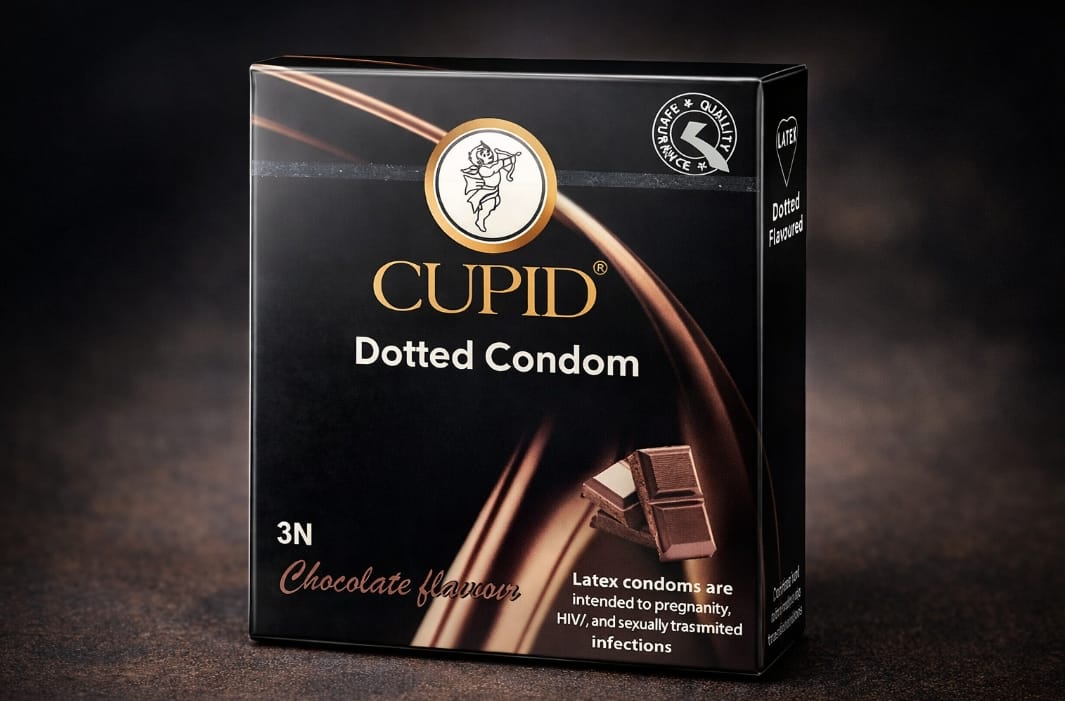 Cupid Chocolate Flavoured Male Condoms (3s) | Pack of 10 | MRP ₹30 Each | 50% OFF | Safe & Secure Protection