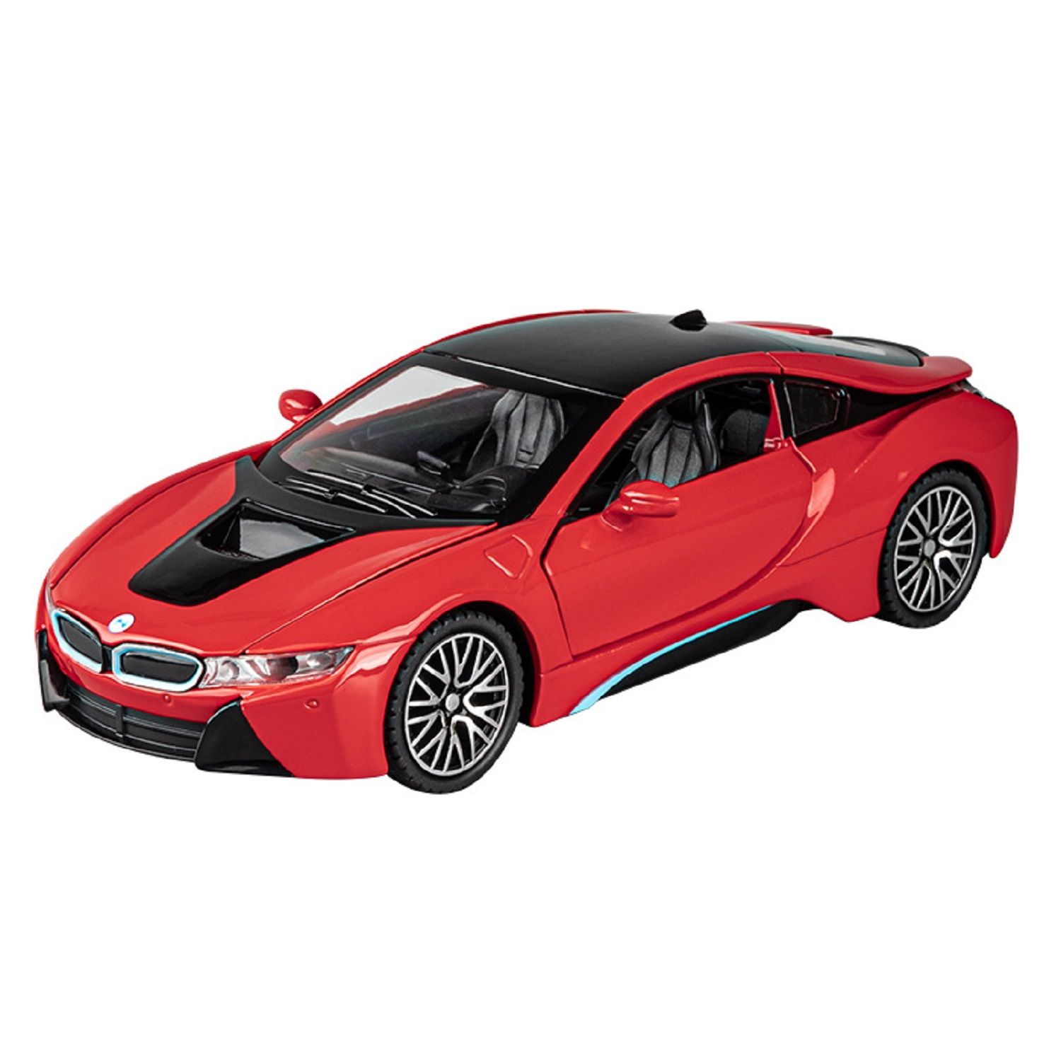 KTRS Enterprise 1:32 Scale Big BW I8 Toy Metal Model Simulation Sports Model Pull Back Diecast with Openable Door and Sound Light