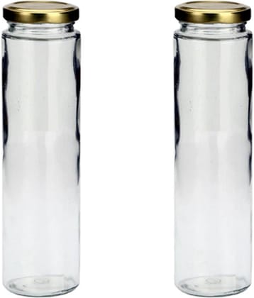 AFAST Coockes Jar Glass Transparent Cookie Container ( Set Of 2 )
