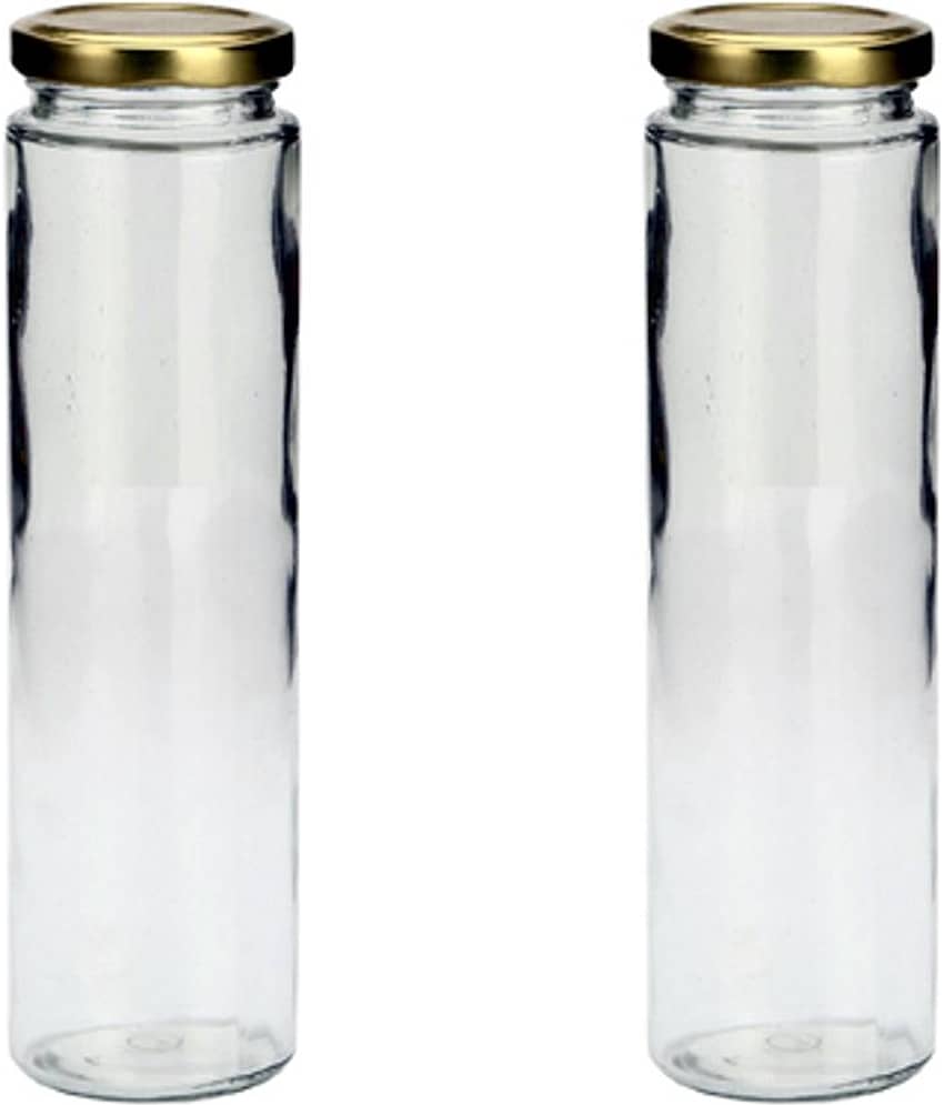 AFAST Coockes Jar Glass Transparent Cookie Container ( Set Of 2 )