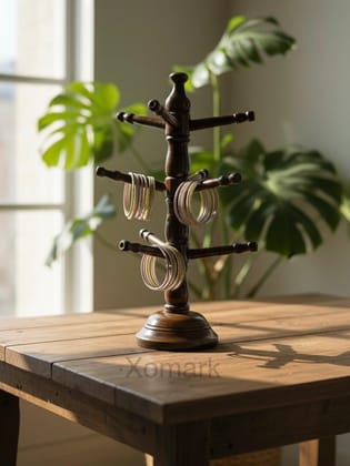 Xomark Elegant Wooden Bangle & Bracelet Display Stand