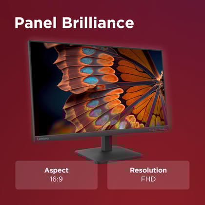  Lenovo L27-4e | 27" (68.58cm) FHD IPS 100Hz Ultraslim Monitor | 4ms, 99% sRGB, 1x HDMI 1.4, 1x VGA| Tilt | Black | 68CDKAC1IN 