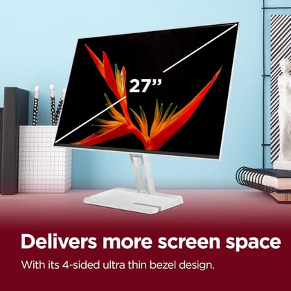 Lenovo L27-4C| 27 Inch (68.58 cm) Ultraslim Monitor, FHD 1920x1080, IPS, 144Hz, 99% sRGB, 1ms, 2x3W Speakers, Dual HDMI, Display Port, Audio port, AMD FreeSync,Eyesafe, Bezel-Less, VESA mount, Grey&nbsp;