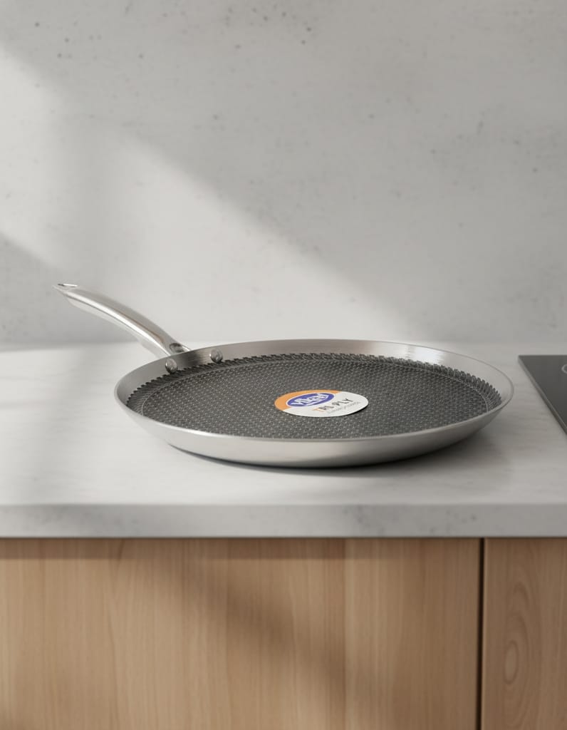 Tri-Ply Honeycomb Stainless Steel Dosa Tawa  29 cm