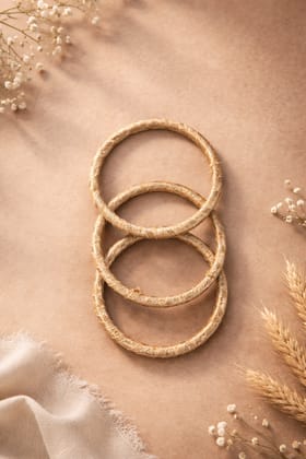 Golden Thread Wrapped Bangles Set for Women - Ethnic & Festive Wear