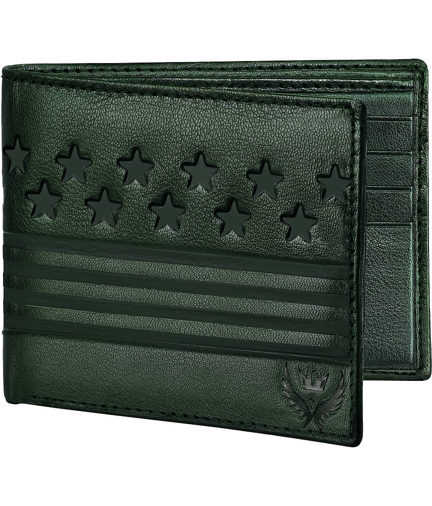 Lorenz Blue 100% Leather Men's RFID Wallet ( Pack of 1 )