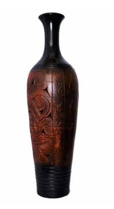 Long-Neck Terracotta Flower Vase (Vintage Earthy Finish)