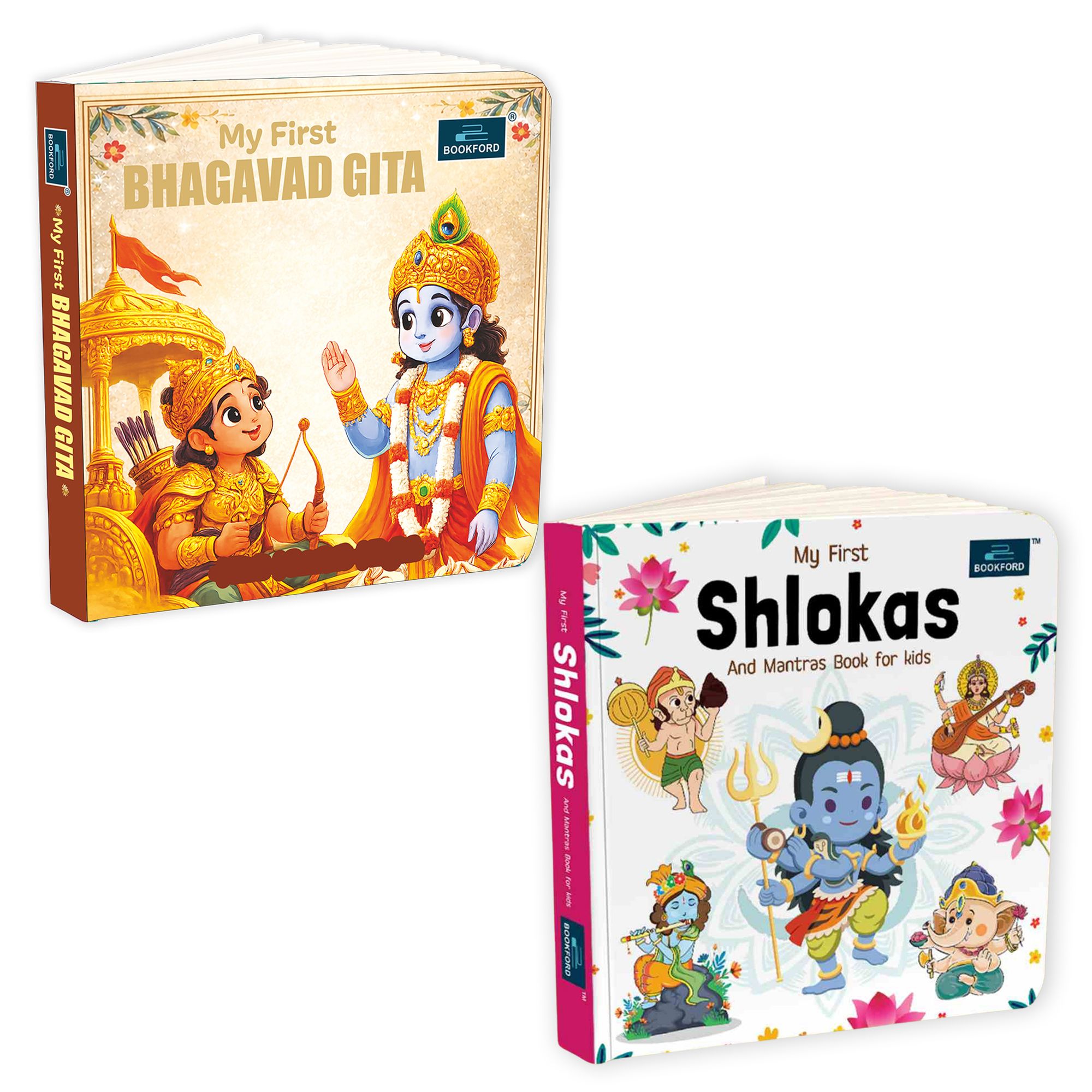 My First Bhagavad Gita and Shloka Mantras Mythology Board Book for Kids and Childrens | Language Sanskrit, Hindi and English - Age 3+ Years