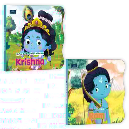 My First Shaped Board Book – Illustrated Ram and Krishna Mythology Story Book for Kids - Age 2+ Yrs (Indian Gods and Goddesses)