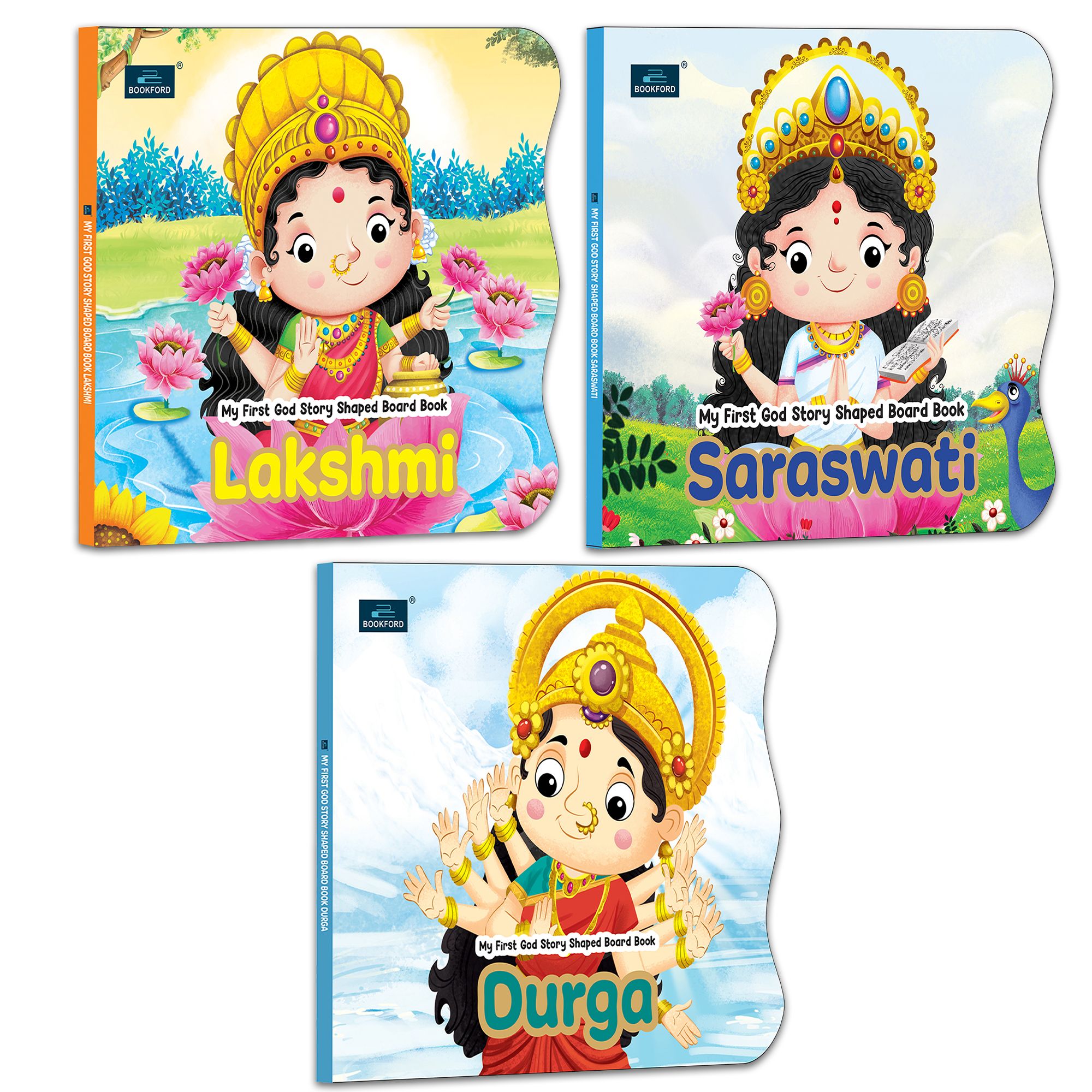 My First Shaped God Board Book – Illustrated Laxmi, Saraswati and Durga Hindu Mythology Story Book for Kids - Age 2+ Yrs (Indian Gods and Goddesses)