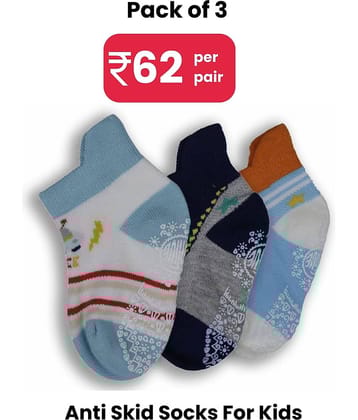 Dollar Pack of 3 Cotton Boy's Ankle Length Socks ( Multicolor )