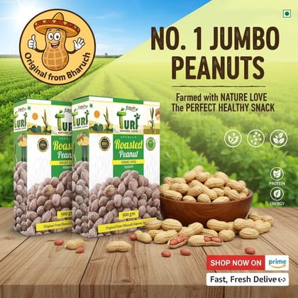 TURF FRESH - Premium Roasted Peanut| Salted Peanuts for Upwas | Khari Sing - Chakna Dana Chana | Bharuch Gujarat Special TURF FRESH - Premium Roasted Peanut| Salted Peanuts for Upwas | Khari Sing - Chakna Dana Chana | Bharuch Gujarat Special