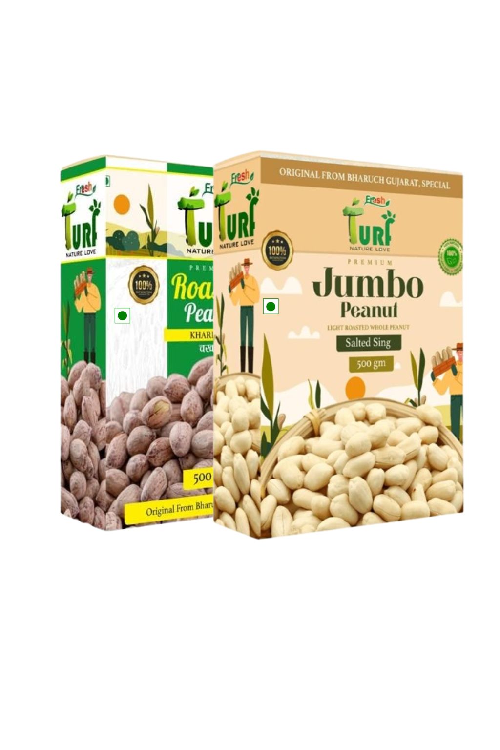 TURF FRESH - Premium Roasted Peanut| Salted Peanuts for Upwas | Khari Sing - Chakna Dana Chana | Bharuch Gujarat Special