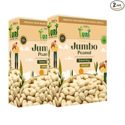 TURF FRESH -  Premium Jumbo Peanuts | Light Roasted Salted Sing Dana | Bharuch Gujarat Special | Crunchy Healthy Snack