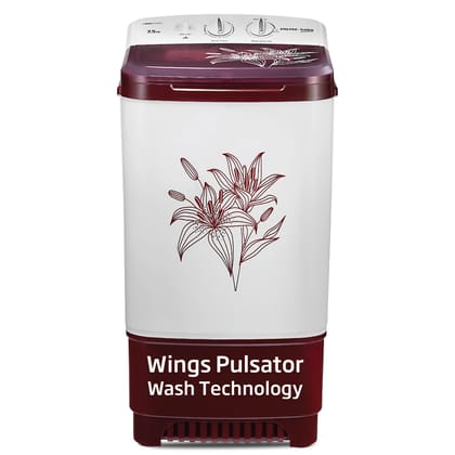 Voltas beko, A TATA Product 7.5 kg Semi - Automatic Top Load Washer (2023 Model, WST75BBRT, Burgundy, Wings Pulsator wash method) Voltas beko, A TATA Product 7.5 kg Semi - Automatic Top Load Washer (2023 Model, WST75BBRT, Burgundy, Wings Pulsator wash me