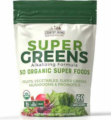 Country Farms Super Greens Alkalizing Formula - 50 Organic Superfoods