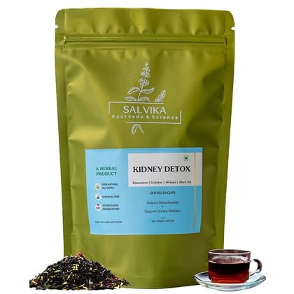 SALVIKA Kidney Detox Herbal Loose Tea - Punarnava, Gokshur, Mokoye, Black Tea