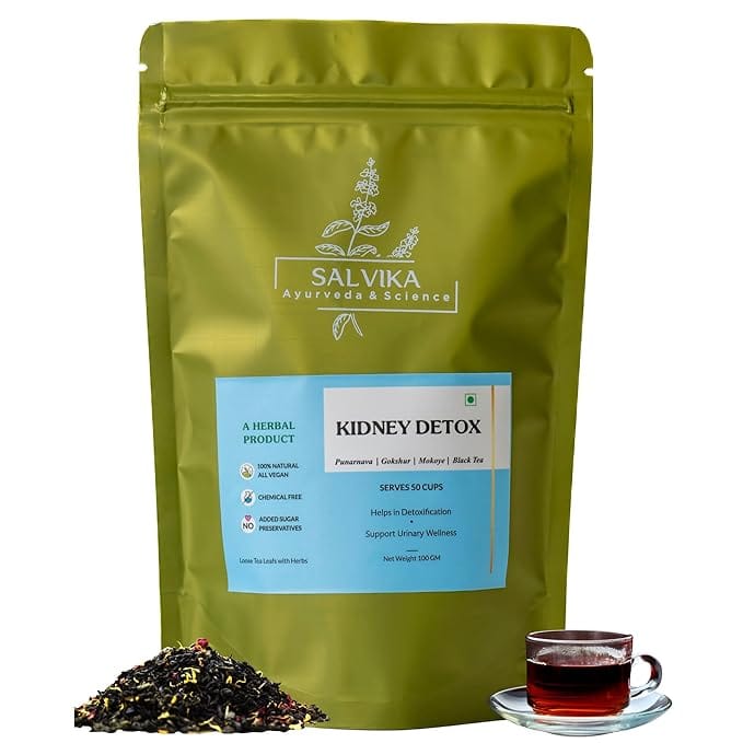 SALVIKA Herbal Loose Tea - Punarnava, Gokshur, Mokoye, Black Tea