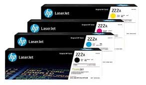 HP 222 Original CMYK Toner Cartridge Set (Black, Cyan, Magenta, Yellow) for HP Color LaserJet Pro 3203dn, 3203dw, MFP 3303fdn, 3303fdw