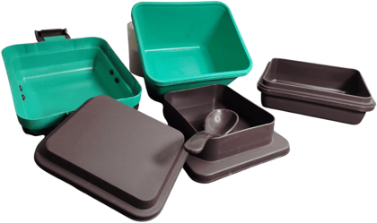 Bento Lunch Box with Handle, 3 Containers Food Grade Plastic Material