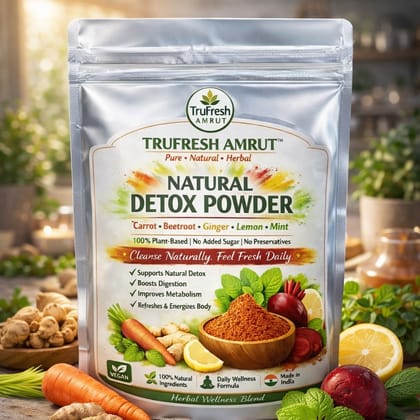 Trufresh Amrut Detox Powder | Natural Herbal Cleanse Formula | Solar Dried Wellness Blend | Daily Digestive Support | 100g