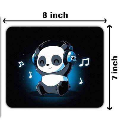 Panda Animal Music Headphone Pattern Printed Mouse pad for PC / Printed Mouse Pad – Gaming Mouse Pad for Laptop/Computer (Gifts for Men/Women/Girl/Boys)( Pack of 1 )