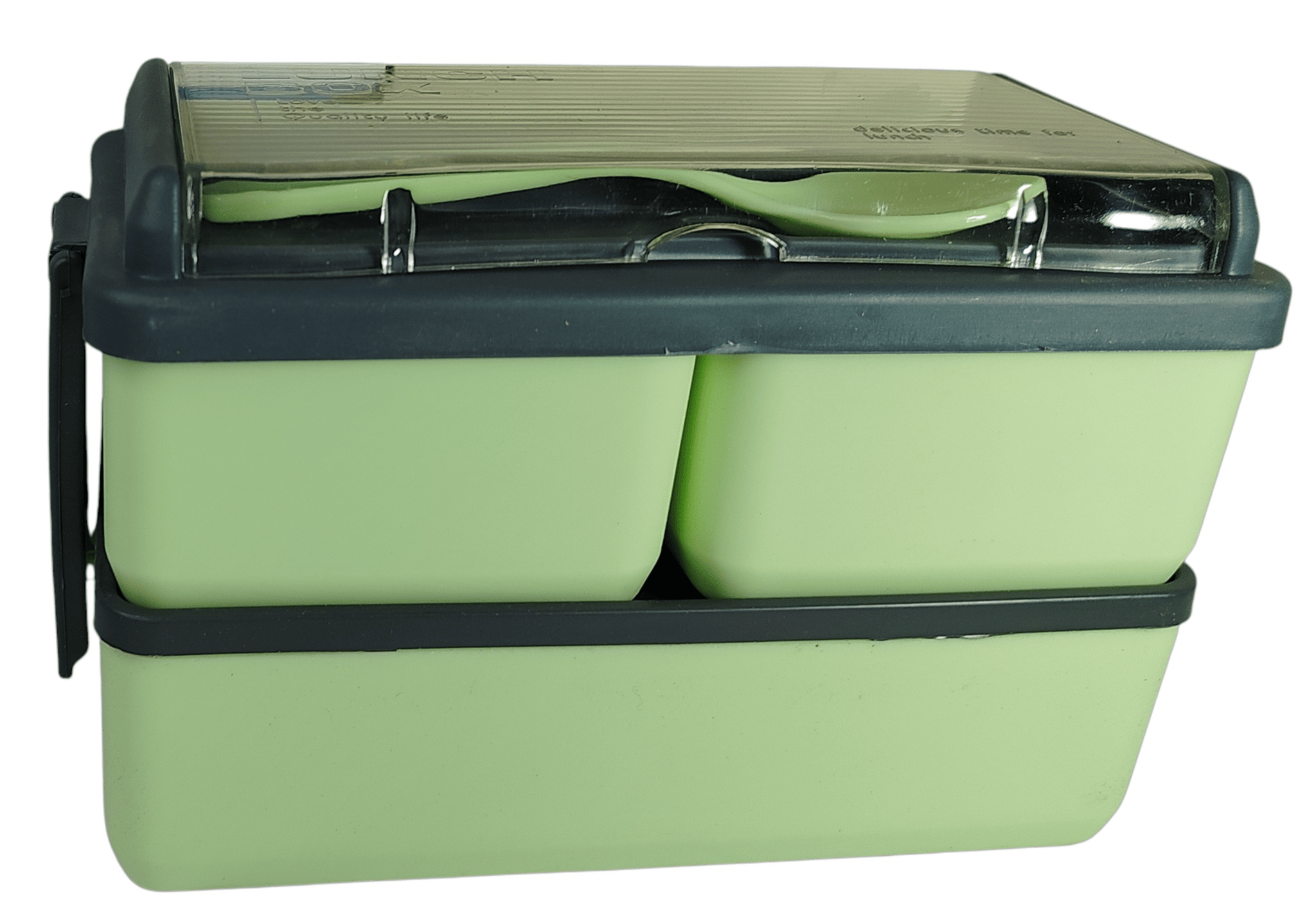 Double Decker Multi-Compartment Lunch Box with Cutlery