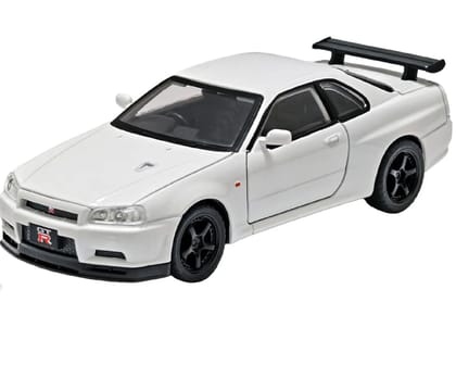 KTRS Enterprise 1/32 issan kyline GTR 34 kyline JDM Diecast Metal Miniature Race Toy Car Model Pull Back Sound Light Alloy Model Car Diecast Metal Vehicle Sound＆Light